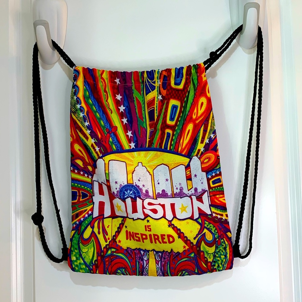 Houston Is Inspired Colorful Drawstring Backpack